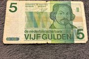 Netherlands 5 Gulden Banknote 1973 Joost van den Vondel Portrait