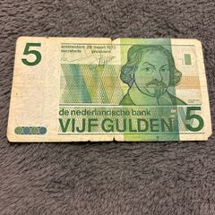 Netherlands 5 Gulden Banknote 1973 Joost van den Vondel Portrait