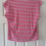 Dunnes Pink and White Striped V-Neck T-Shirt Image 3