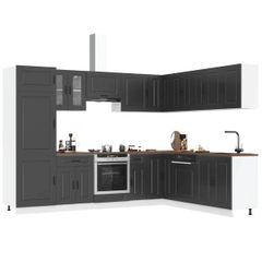 14 Piece Kitchen Cabinet Set Black