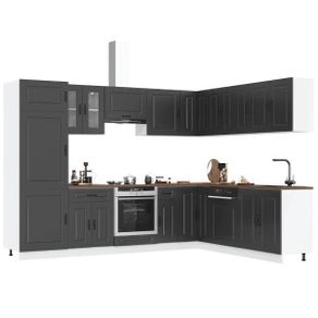 14 Piece Kitchen Cabinet Set Black