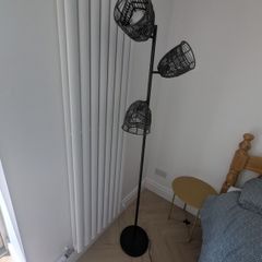 Black Rattan Floor Lamp