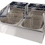 220v Commercial Deep Fryer 2X6L Double Tank Deep Fat Fryer Stainless Steel Chip Fryer 2500W+2500W With Lids Image 3