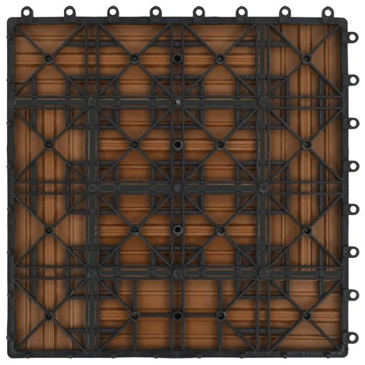 22 pcs Decking Tiles 30x30 cm 2 sqm WPC Teak Colour
