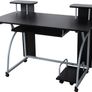 _Computer Desk with Wheels PC Table with Keyboard Drawer 2 Shelves 120 x 59 x 90 cm Image 5