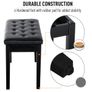 Leather Piano Dressing Stool  Black Image 7