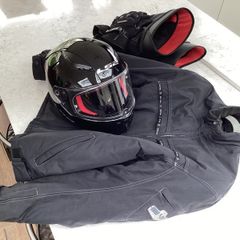 Motorbike clothing and helmet