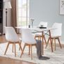_A Set Of 8 Nordic Medieval Retro Style Dining Chairs, Solid Wood Feet, Beech Wood, Suitable For Kitchen, Dining Room White/Grey Image 3