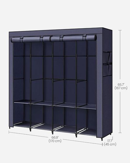 Clothes Wardrobe, Portable Closet, Garment Organiser Rack with 4 Hanging Rails