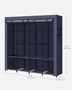 Clothes Wardrobe, Portable Closet, Garment Organiser Rack with 4 Hanging Rails
