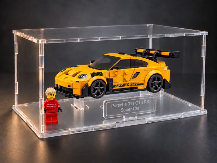 Stackable Acrylic Display Case for LEGO Speed Champions Cars | Flat-Pack Dust Cover with Display Stand
