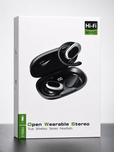 Open Ear Wireless Earbuds Bluetooth 5.3 Sport Headphones LED Display Ear Hook