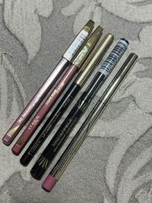Loreal lip liners in 302 Bois de rose, jouer long wear lip liner in petal, max factor liquid liner all new