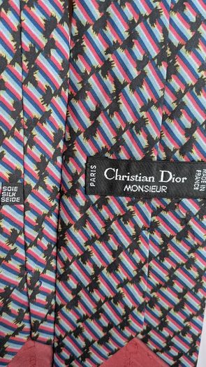 Christian Dior Monsieur Tie Silk Geometric Multicolour Vintage Designer