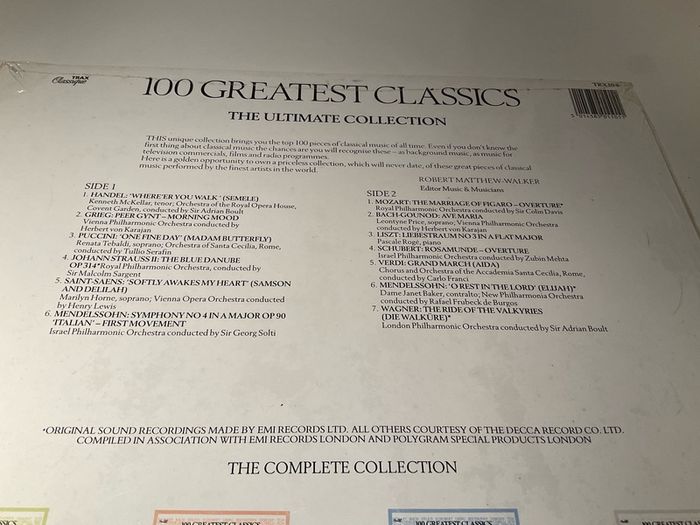 100 Greatest Classics Part Two 1987 vinyl compilation of classical music