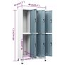 Locker Cabinet Light Grey and Dark Grey 90x45x180 cm Steel Image 2