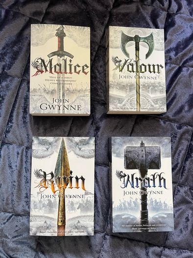 John Gwynne 4 Book Set Like New Condition Malice Valour Ruin Wrath The Faithful and the Fallen Series