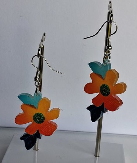 Vibrant California poppy Acrylic Earrings