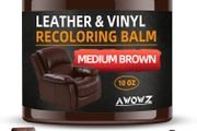 Leather Recoloring Balm - Scratch Repair &amp; Color Restore Kit for Faded Leather, Couch &amp; Car Seats - 10OZ Leather Restorer Balm for Furniture, Auto Interior, Vinyl, Accessories(Medium Brown