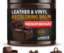 Leather Recoloring Balm - Scratch Repair & Color Restore Kit for Faded Leather, Couch & Car Seats - 10OZ Leather Restorer Balm for Furniture, Auto Interior, Vinyl, Accessories(Medium Brown