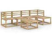 6 Piece Garden Lounge Set Green Impregnated Pinewood