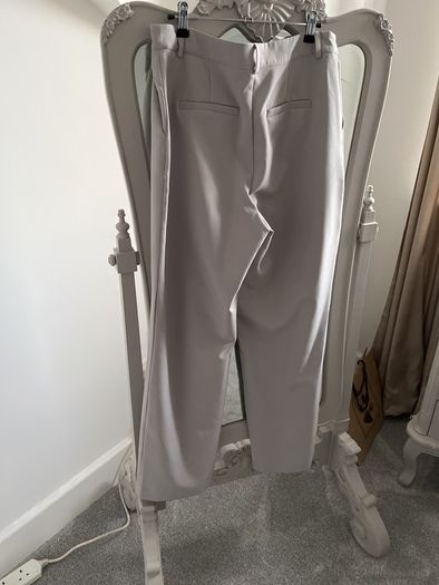 Fab Light Grey Wide Leg Trousers size 12