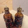 Vintage Amber Glass Oil Lamps  / 1960s Image 2