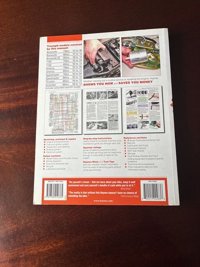 Triumph Bonneville, T100, Speedmaster, America & Thruxton 2001-05 Haynes Manual