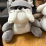 x2 Grey and Brown bulldog fabric door stopper filled with sand Image 4