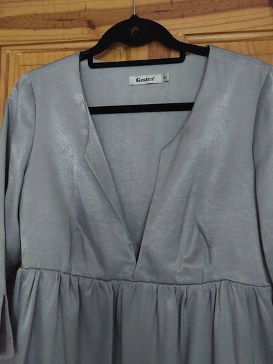 Gestuz silver satin mini dress (free postage)