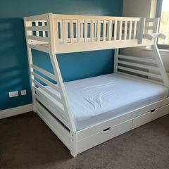 Bunk bed, well worn.