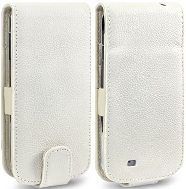 New Samsung I9500 Galaxy S4 Genuine Leather Flip Case Cover Black & White With Cream Inside
