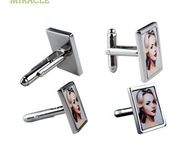 main image for ad Personalised Square Cufflinks custom printed any photo or image great wedding gift present idea