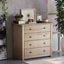 Panama 4 Drawer Chest Solid Pine Wood, Bedroom furniture, Waxed Oak Finish Image 7
