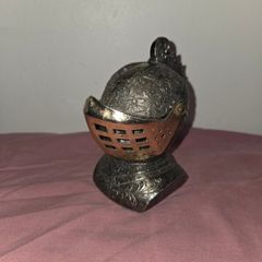 Vintage Japanese made Metal Knight Head Table Lighter