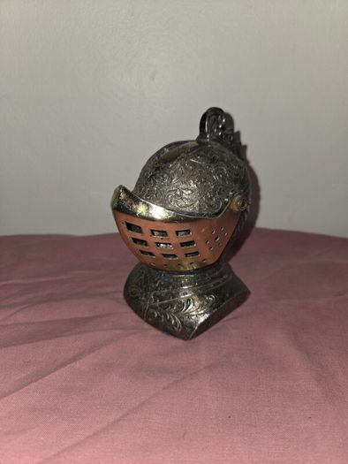 Vintage Japanese made Metal Knight Head Table Lighter