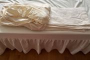 Cream Single bed valance+fitted sheet and flannette sheet