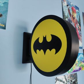 Batman Inspired LED Light Box Sign, Superhero Wall Light, Gaming Room Decor, Man Cave Sign, Comic Fan Gift, Bedroom Light