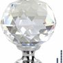 Clear Crystal Door Knobs, 12 Pcs 40mm Crystal Glass Door Drawer Knobs Diamond Cut Drawer Handles with 3 Sizes Screws for Cupboard Cabinet (MULTIPLE STYLES) Image 2