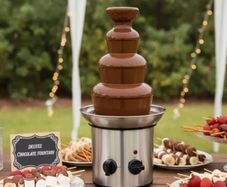 Chocolate Fountain 4 Tier Chocolate Fountain Machine Chocolate Fountain Fondue Set Electric Electric Chocolate Melting Machine Fondue Maker Fountain UK Plug 220V