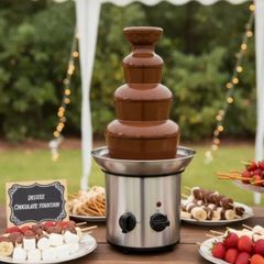 Chocolate Fountain 4 Tier Chocolate Fountain Machine Chocolate Fountain Fondue Set Electric Electric Chocolate Melting Machine Fondue Maker Fountain UK Plug 220V