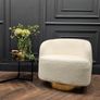 Modern White Lamb Soft Faux Wool Armchair Image 8