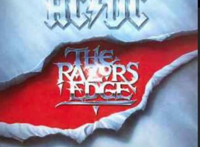 1990 original release AC/DC The Razors Edge vinyl record in vg condition