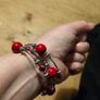 red beaded memory wire wrap bracelet. Image 5