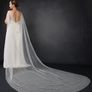Ivory Wedding Cape with Pearls Image 4