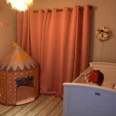 Pink 90x90 Blackout Eyelet Curtains
