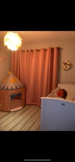 Pink 90x90 Blackout Eyelet Curtains
