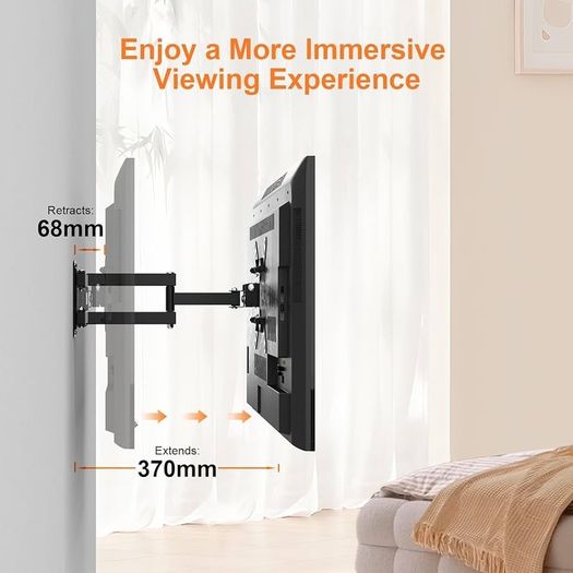 NEW SALE | GB1008-2 TV Wall Bracket for 13-43 inch TVs, TV Wall Mount for Flat & Curved TV, VESA 75x75MM to 200X200mm, up to 20KG, Tilt