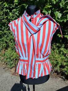 Stunning striped peplum style blouse with tie detail by ZARA