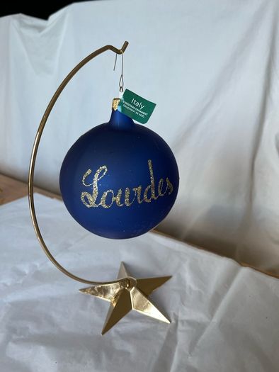 Christmas Tree decoration - hand painted glass bauble of Lourdes